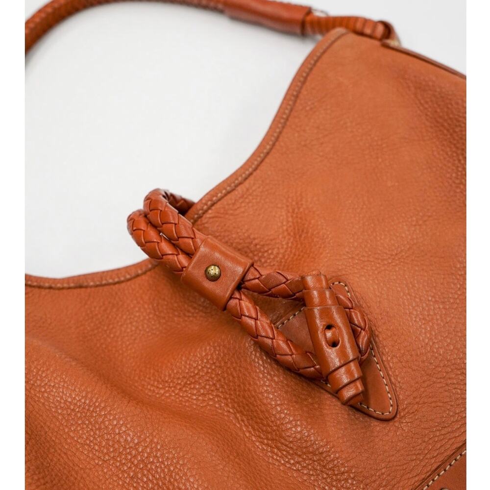 MCM Vintage Brown Leather Braided Strap Hobo Bag - Picture 3 of 9